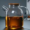 Heat-Resistant Borosilicate Glass Kettle with Bamboo Lid for Hot or Cold Water