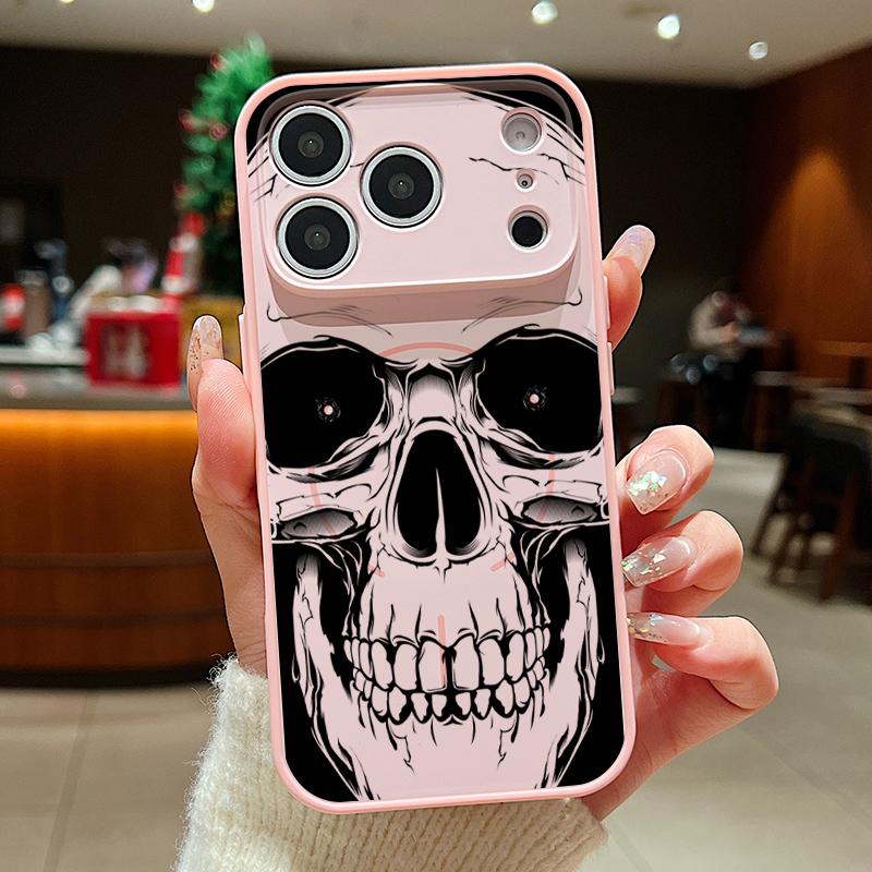 Human Skull Printed Magnetic Phone Case For iPhone 17 Pro Max 16 15 14 13 Pro Max For Magsafe Wireless Charge Hard PC Back Cover