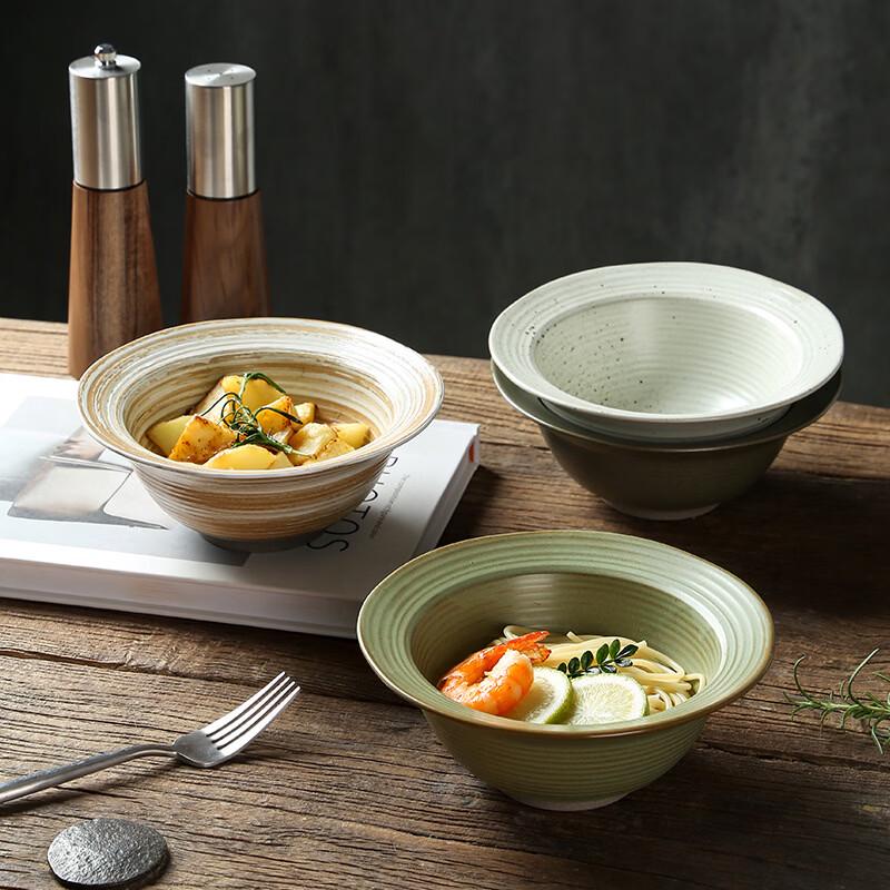 Deouxingguang Rustic Ceramic Wide-Brim Bowl