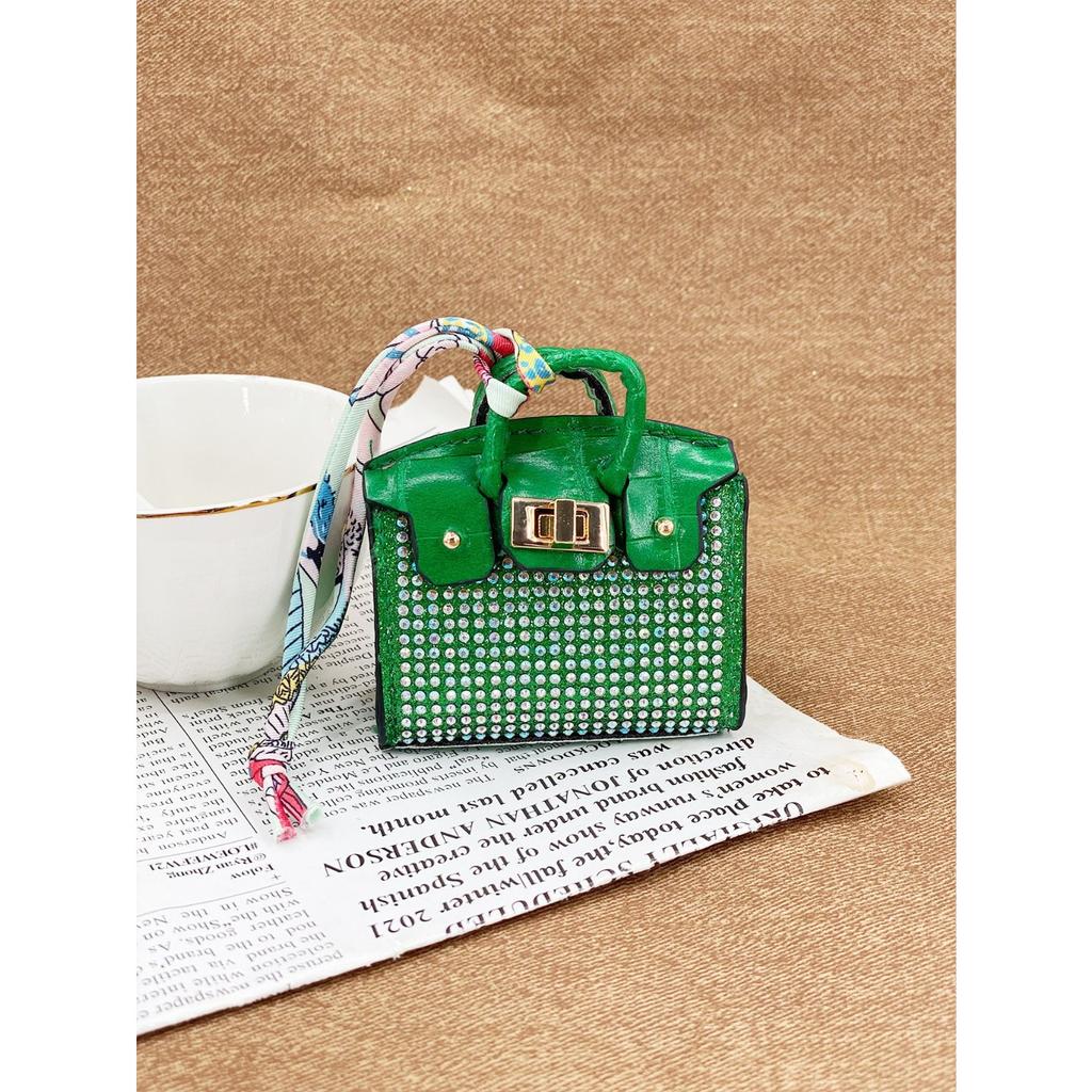 Internet-Berühmtheit neuer Aufkleber Diamant glänzend Haus Mini kleine Tasche Anhänger Kopfhörer Tasche Multifunktionale Münztasche Kreativ