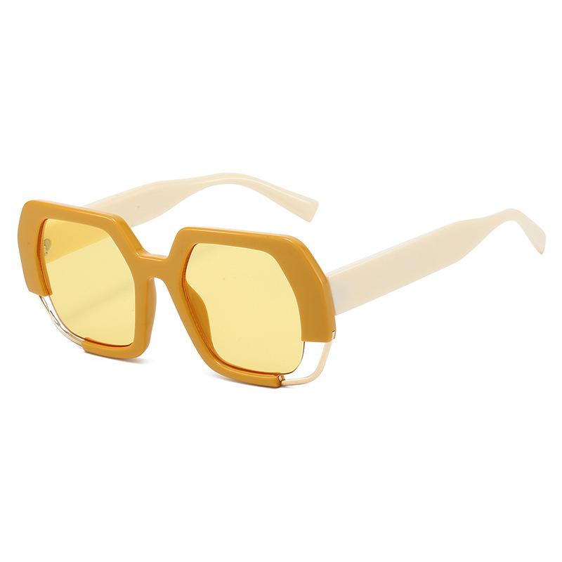 

Retro Leopard Print Gradient Oval Men And Women Sunglasses Personality Brand Hollow Frame Anti-Uv Design Sun Glasses Uv400 as picture