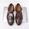 Summer Bright Handmade Breathable Sandals Men Hollow Breathable Non Slip Casual Sandals Comfortable Men Leather Shoes