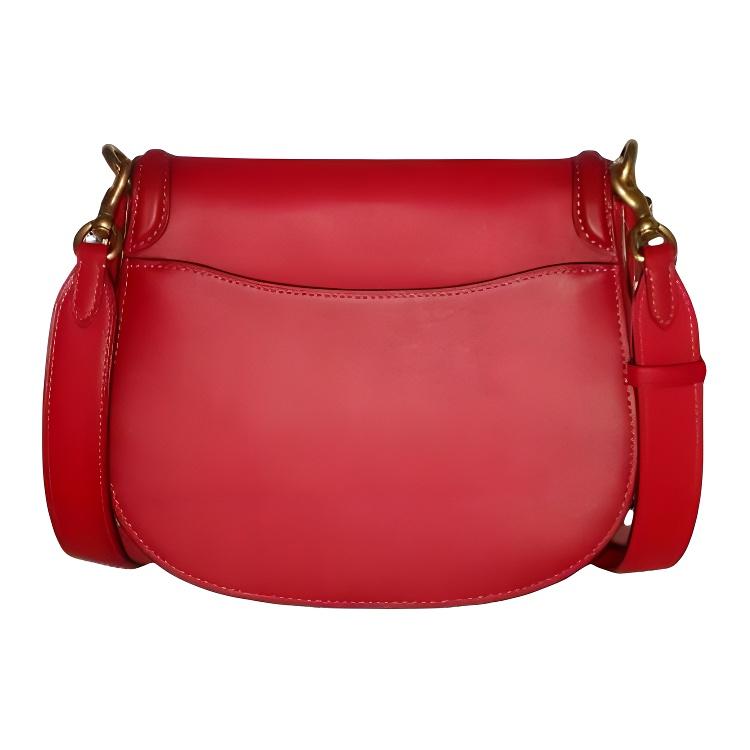 New COACH Beat Leather Saddle Bag, Shoulder Bag, Crossbody Bag Small Size Women's Red C3738-B4TFM