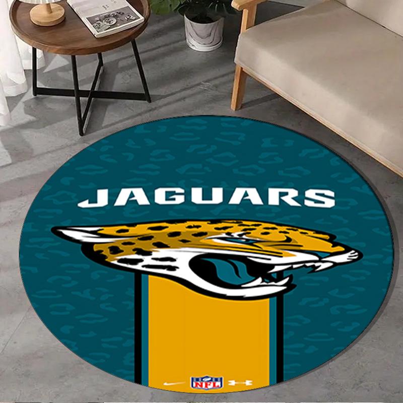 Jaguars Team Spirit Round Rug for Livingroom,Bedroom, Palyroom, Chair Rug, Area rug, Circle Carpet, Large Size Fan Christmas gift