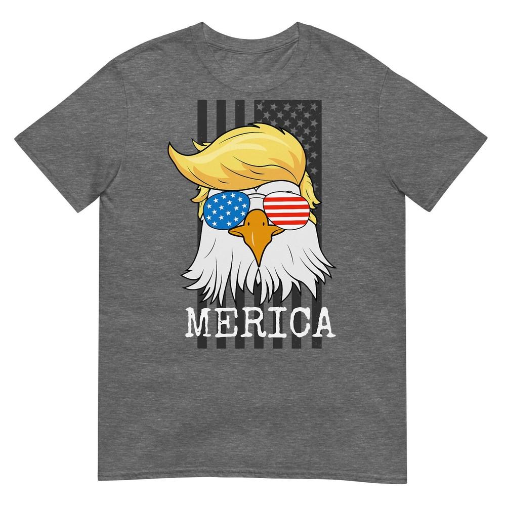 Merica Bald Eagle 4th Of July Trump American Flag Funny Gift TShirt