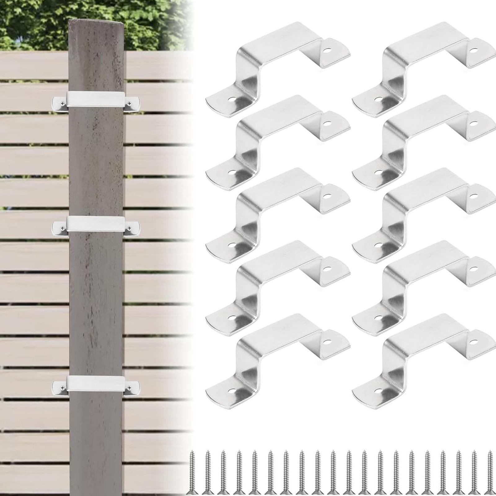 Зажимы для забора 10 штук Зажимы для опорных столбов забора с винтами Прочный крепеж Инструмент для ремонта для фермеров Строителей Бетон Дерево China Mainland
