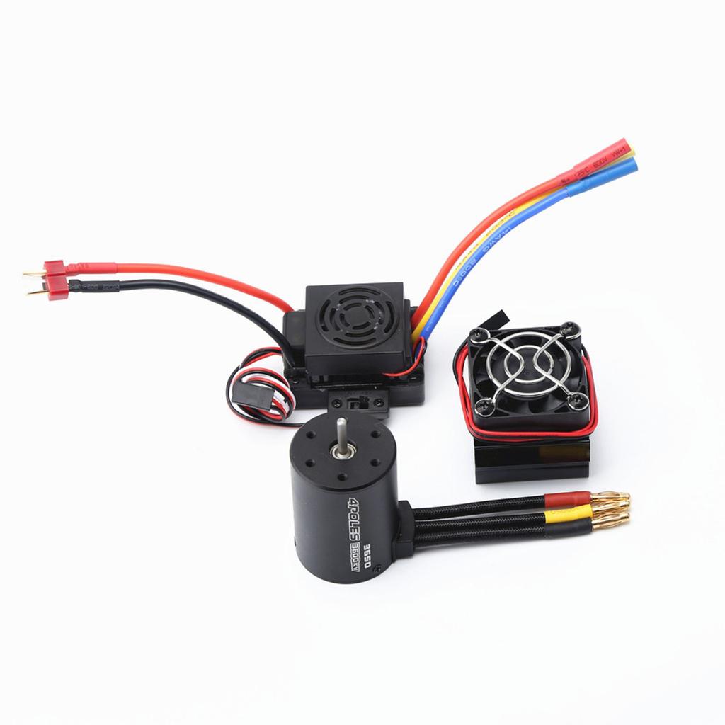 3650 4500KV Brushless Motor with 60A ESC & Heat Sink Combo Replacement for   HPI    1:8 Celsius 1:10 Remote Control Car and Boat Part