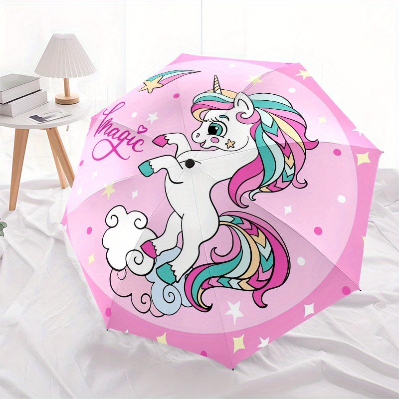 Magical Unicorn Cloud Sticker Decal for Kids Room DecorUmbrella, Portable 3-Fold Compact Umbrella,Christmas Gift ES483