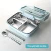 Leak-Proof Stainless Steel Lunch Box with 3 Compartments - Durable Easy-Clean Bento Container for Students & Office Workers
