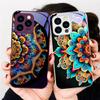 Abstract Flower Green For IPhone 16 Pro Max 15 P Lus 14 Pro 13 12 Mini 11 P Ro Max X XS 7 8 Plus 2022 Tempered Glass Phone Case