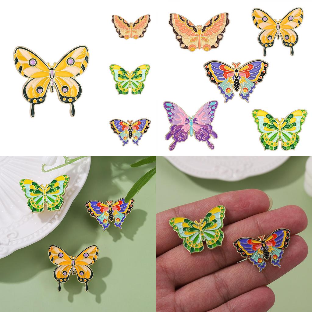 Creative Purple Butterfly Enamel Brooch Stunning Animal Floral Design For Men And Women