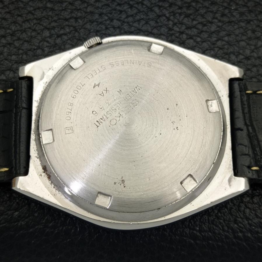 USED JAPAN-MADE SEIKO 5 7019A MENS DAY/DATE AUTOMATIC BLUE DIAL WATCH A427856-2 R1054-a427856