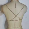 Womens Exotic Colorful Beads Tassels Halter Neck Bra Chain Crop Top Hollowed Body Jewelry Chest Chain for Beach Festival