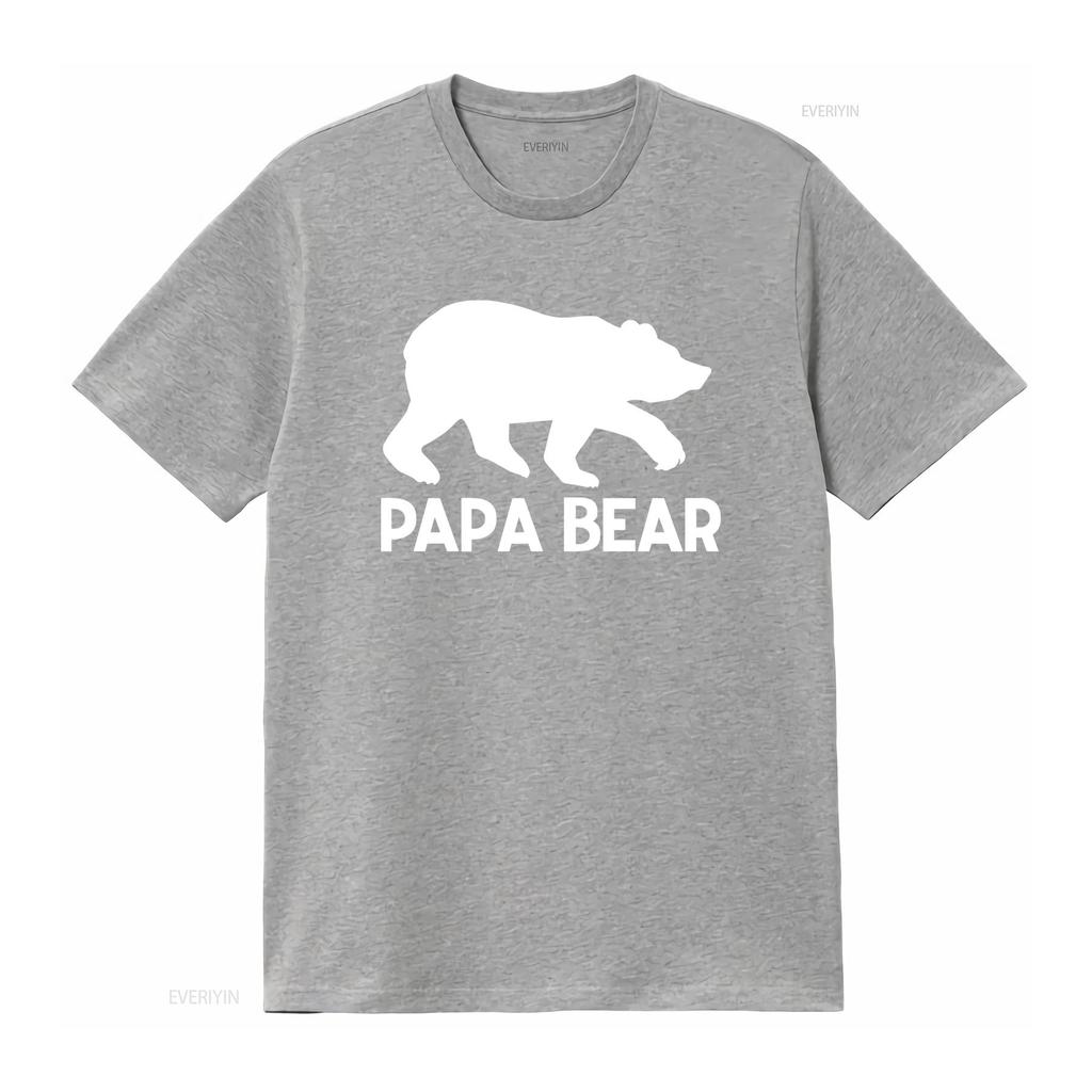 Mens Papa Bear T Shirt Funny Dad Grandpa Fathers Day to Be Cotton Item 1923 vintage Washed Soft streetwear graphic Stretched