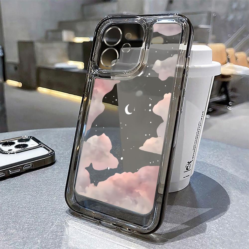 Transparent Cloud Pattern Phone Case For iPhone 11 Case iPhone 15 14 12 13 Pro Max XR XS Max X 7 8 Plus SE Shockproof Soft Cover