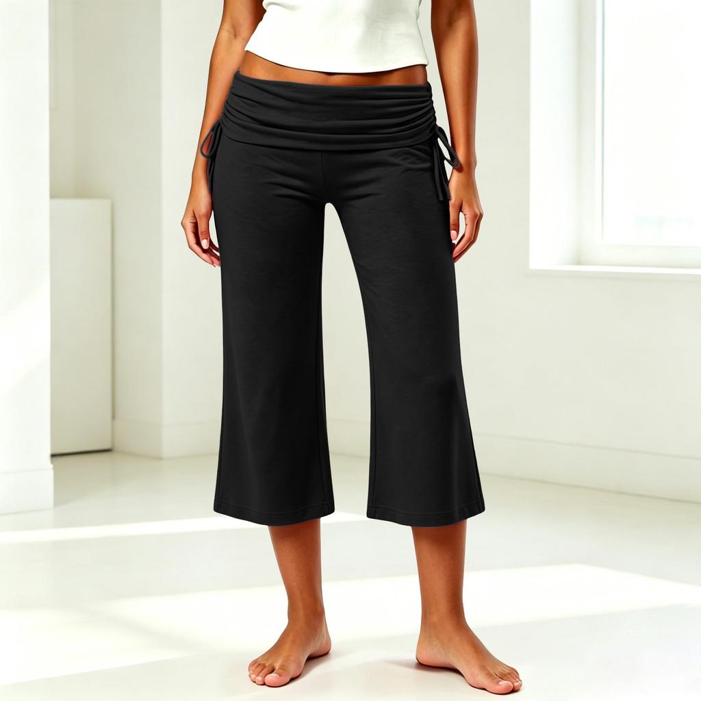 Women's Pleated Wide Leg Yoga Pants - Loose Casual Fit for Gym, Yoga and Daily Wear