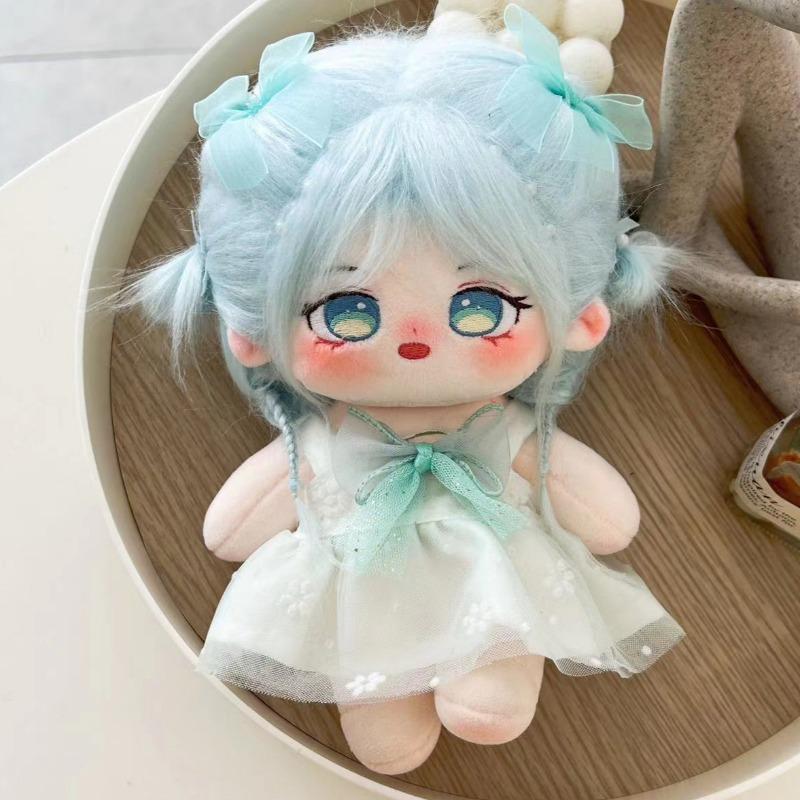 20cm Cute Cotton Doll Plush Toys Orchid Pattern Girl Stuffed Super Star Figure Dolls Baby Wearable Clothing Dress Up Kids Gift