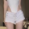 Summer 2024: European American Fashion Low-Waist Ripped Women's Denim Shorts