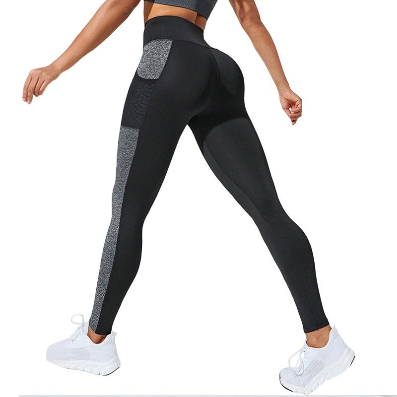 Women's High-Waist Yoga Leggings - European & American Style, Hip-Lifting, Breathable, Sexy Stitching for Running.