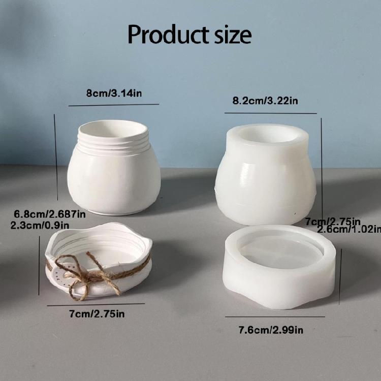 Heat Resistant Elastomer Lidded Jar Cast For Candlewax Crafts Detailed Texture Food Grade Substance Flexible Demold Recyclable Kitchen Tool