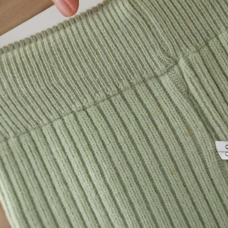 Mädchen Pullover Rundhals Neu Gestrickt Zweiteiliges Set Süß und Niedlich Kleines Mädchen Hosen Set
