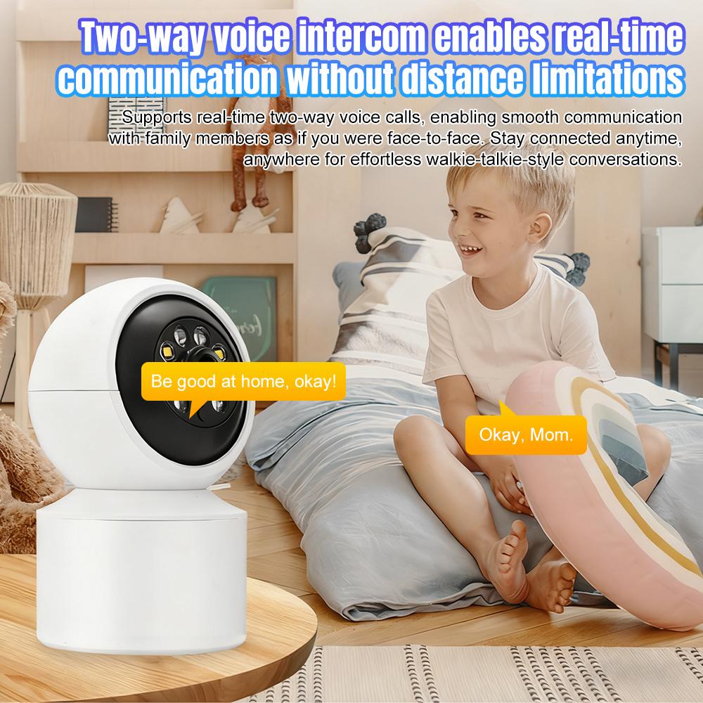 2K Pet Dog Smart Camera with App 2.4GHz WiFi Indoor Security Baby Camera 360° Pan Tilt 2-Way Audio Night Vision Surveillance