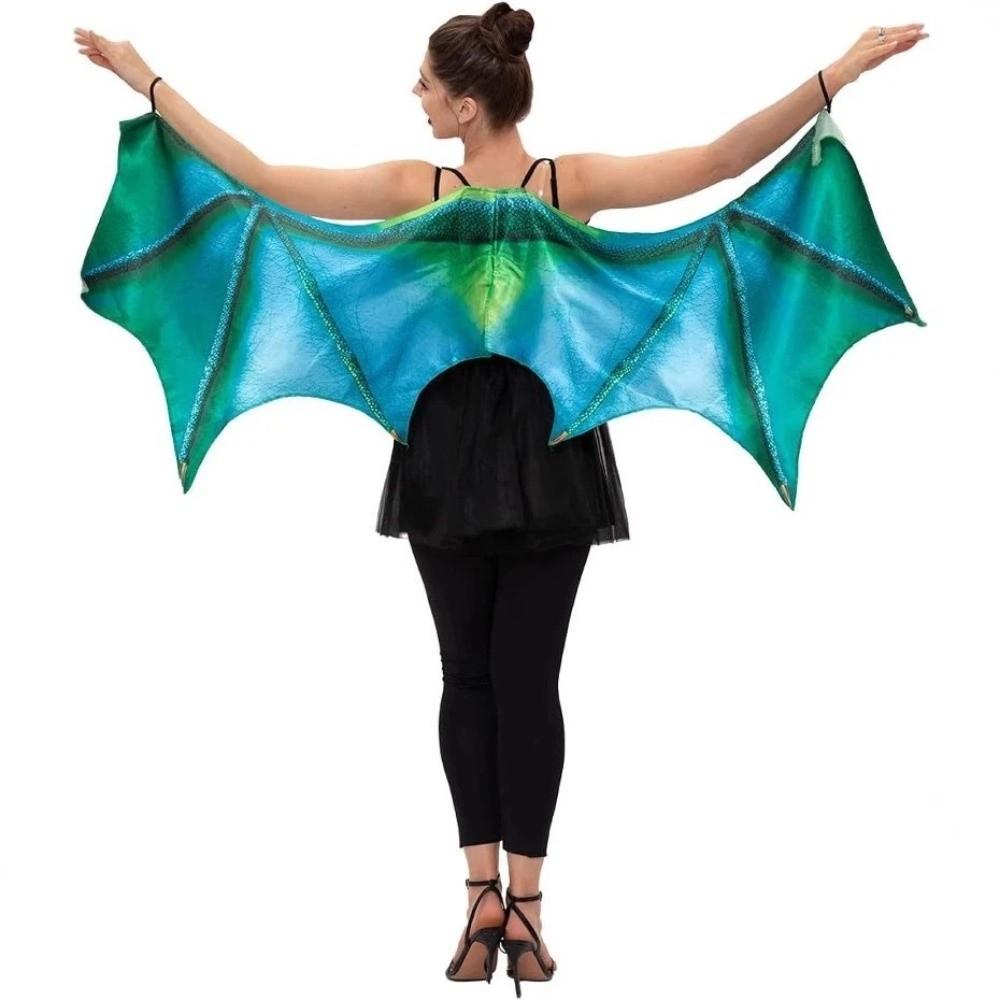 Role Play Women's Dragon Horn Wings One Size Cosplay Costumes Decoration Green Purple Wings  Adult
