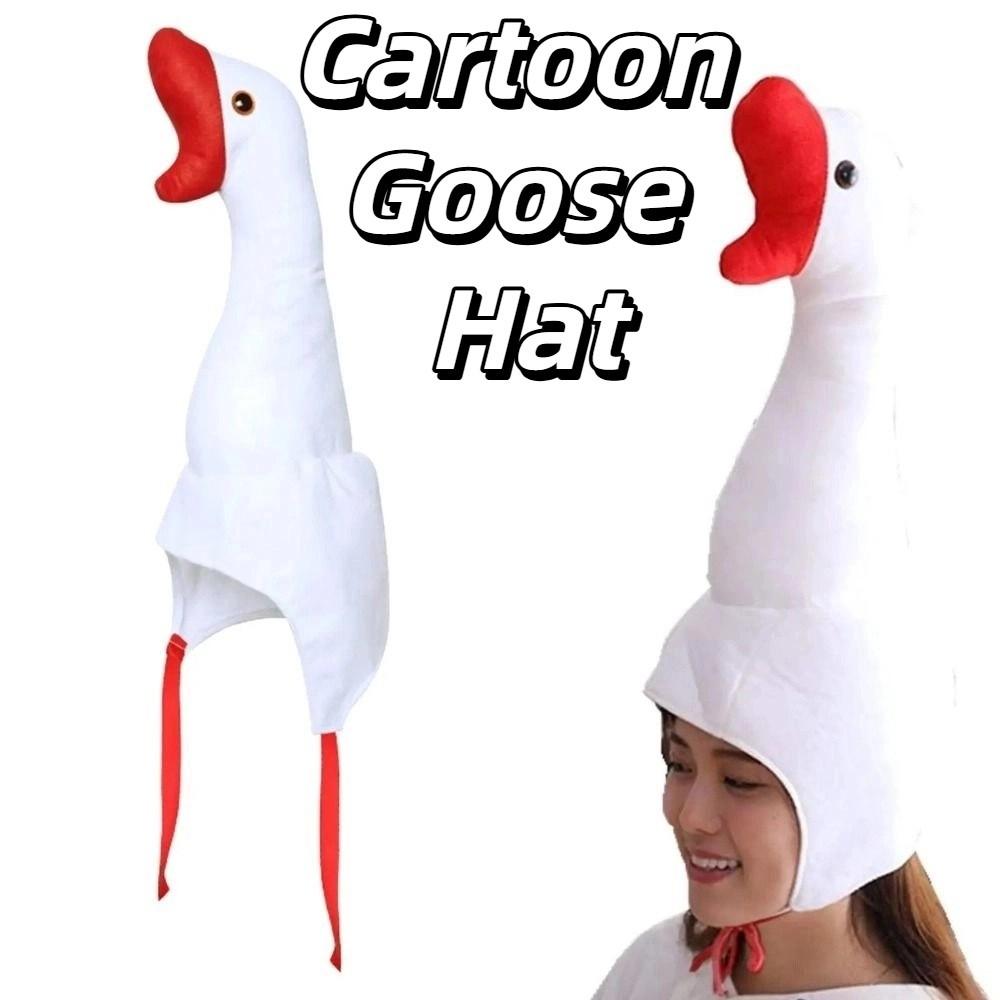Creative Big Goose Headgear Plush Cartoon Goose Hat Halloween Party Hat Party Headdress Decoration