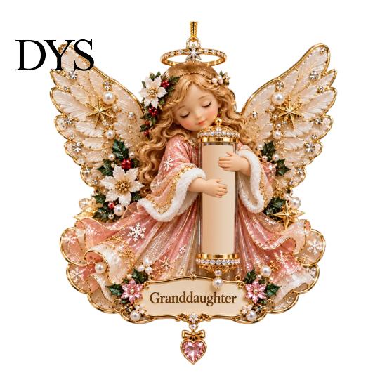 Weihnachtsbaum Hängender Geldhalter Engel Ornament, Acryl Geld Anhänger für Andenkenbehälter Feiertagsdekoration, Festliche Saisonale Geschenke Holografisch