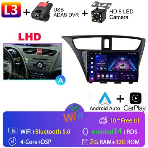 Fortress For Honda CIVIC Hatchback 2012 - 2017 Car Radio Android Multimedia Video Player Navigation GPS Stereo HU No 2 Din 2din