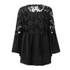 Women's Lace Shirt Women's Long Sleeve Color Deep V Pullover Chiffon Shirt