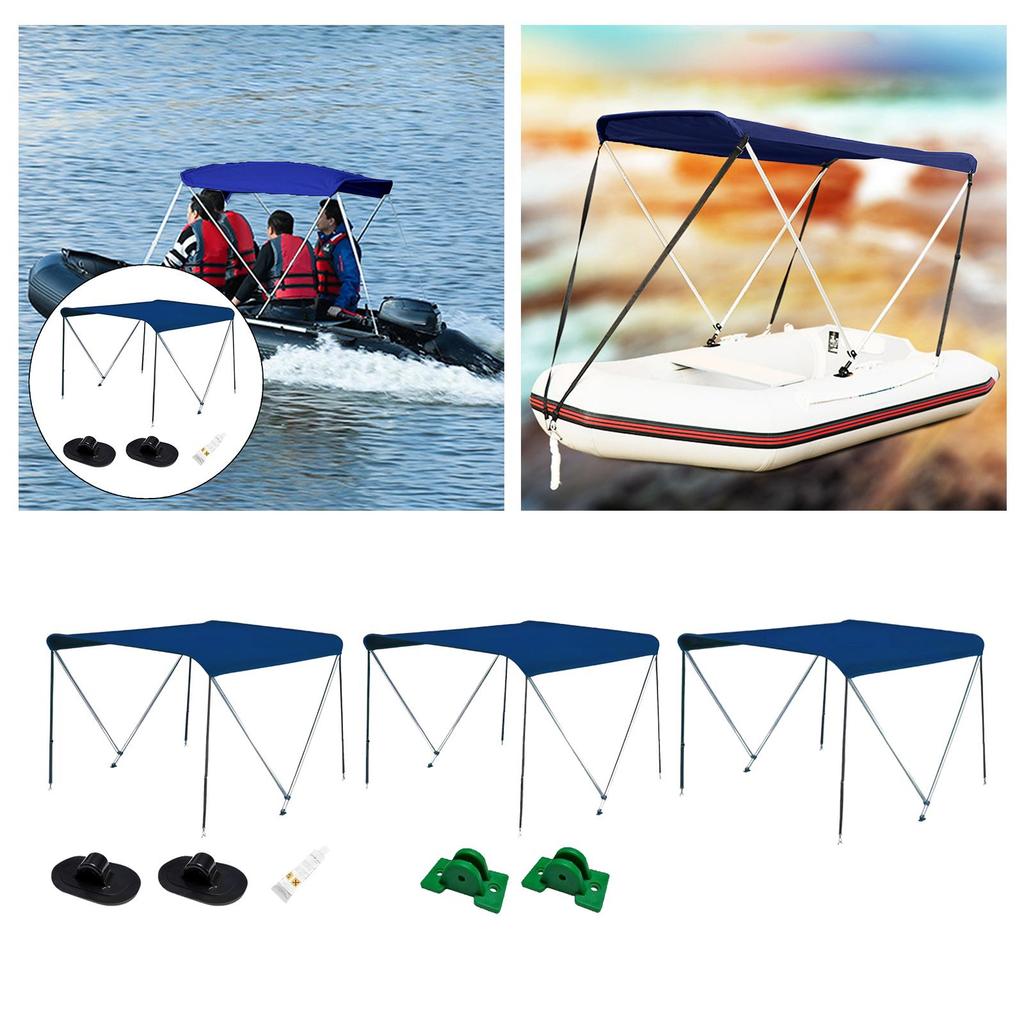 Inflatable Boat Canopy Sunshade Shelter with Support Rod Bimini Top Covers for