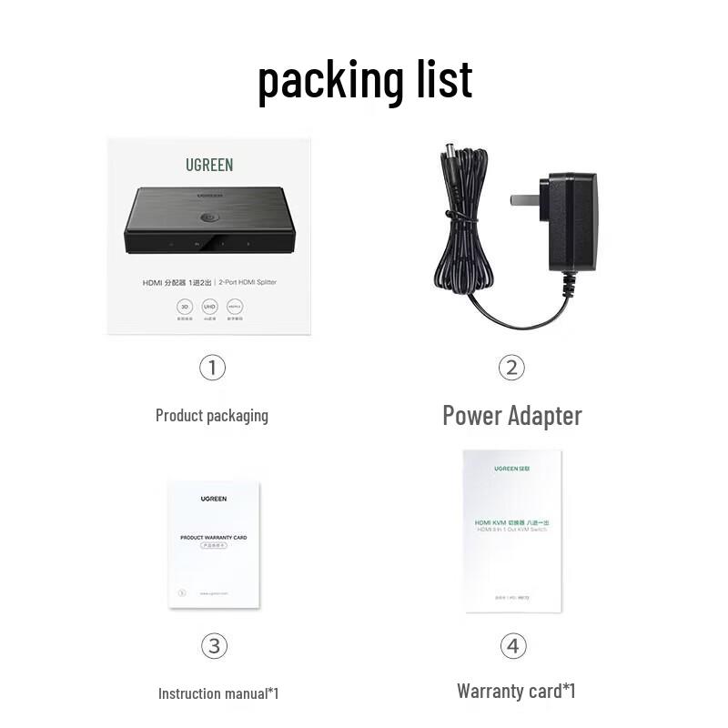 UGREEN HDMI Splitter 2.0 1-in-2