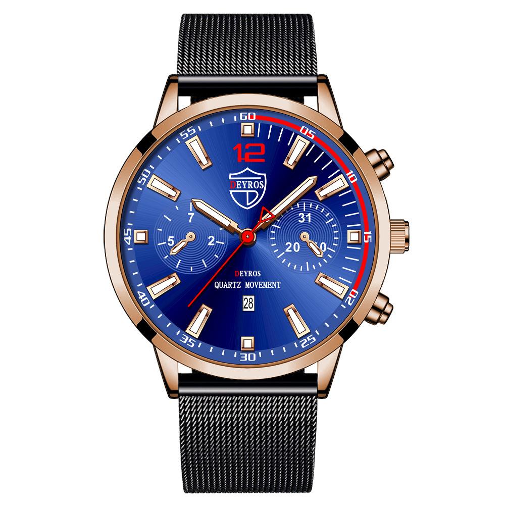 

Stainless Steel Mesh Strap Watch Men S Trend Fashion Calendar Luminous Quartz Watch