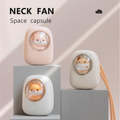 Závěsný ventilátor na krk v podobě vesmírné kapsle Nový USB nabíjecí přenosný kreslený mini letní studentský roztomilý mazlíček ruční ventilátor
