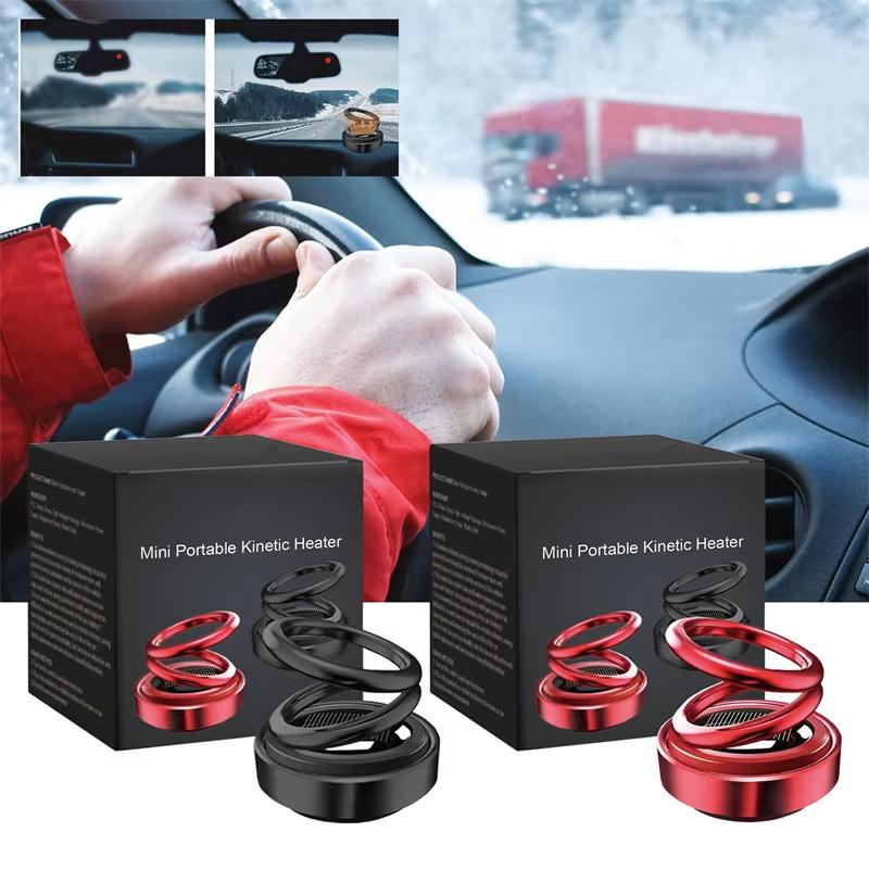 Portable Kinetic Energy Mini Heater Car Air Freshener Double Ring Rotating Solar Air Purifier Perfume Aromatherapy Machine