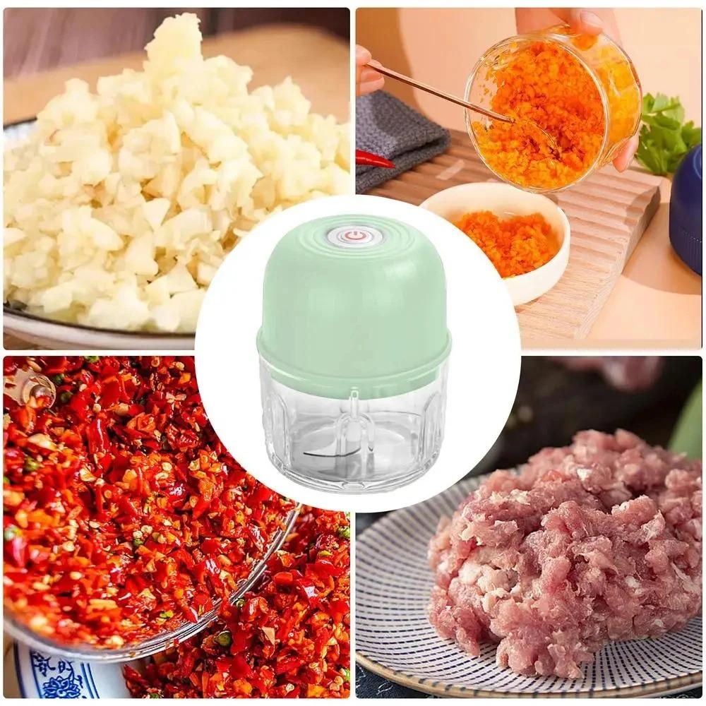 260ML Electric Garlic Mincer, USB Rechargeable Mini Food Chopper, Portable Vegetable Grinder for Garlic, Chili, Meat & Baby Food, Kitchen Gadget