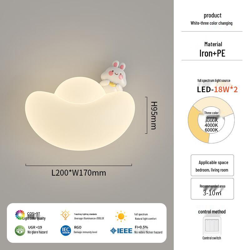 

Настенный светильник-кролик в кремовом стиле для детей