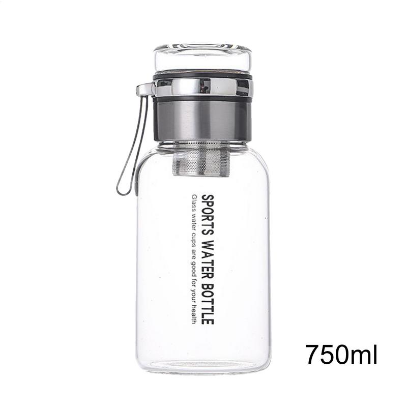 Clear Glass Water Bottle Clear Juice Bottles Glass Cups Large Capacity Jug With Tea Strainer Leak-Proof Flask Cup Reusable For