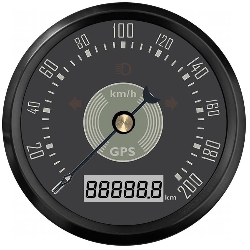 ELING 85mm GPS Speedometer 0-160km/h 0-220MPH Total Mileage Adjustable with Red Yellow Backlight for Car Yacht Universal 9-32V