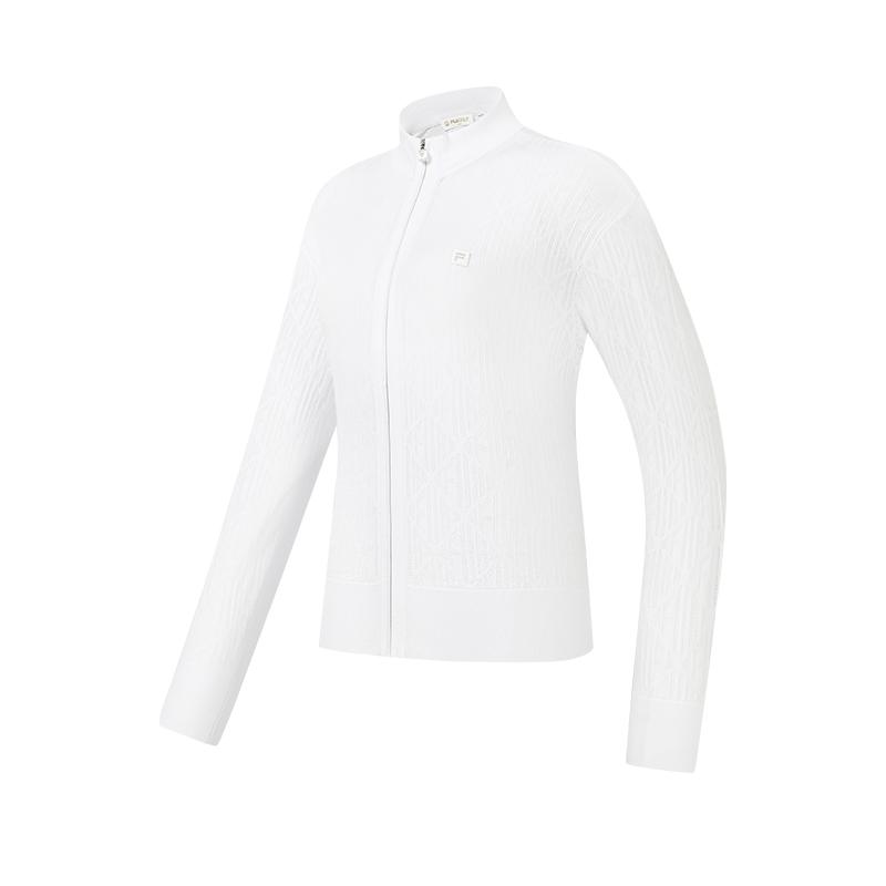 FILA Golf Series Diamond Jacquard Versatile Two-Piece Knit Set Women tops Jade-White A11W635402FWT