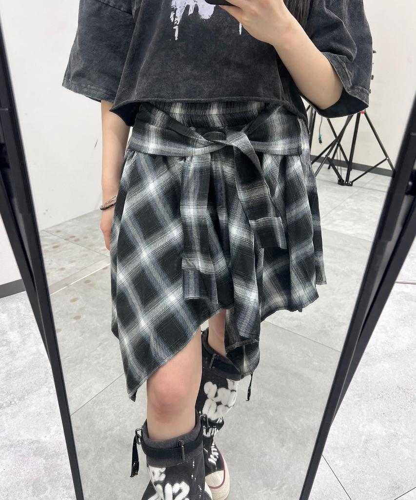WEGO Figments Faux Sleeve Irregular Hem Size Black Skirt, Streetwear, Women's, F,