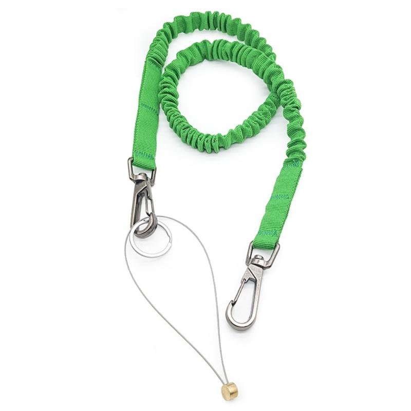 Thicken Tool Lanyard Rope with Spring Screw Two Buckles Strap Working Anti-Falling Safety Rope Tool Tethers Lanyard зелёный