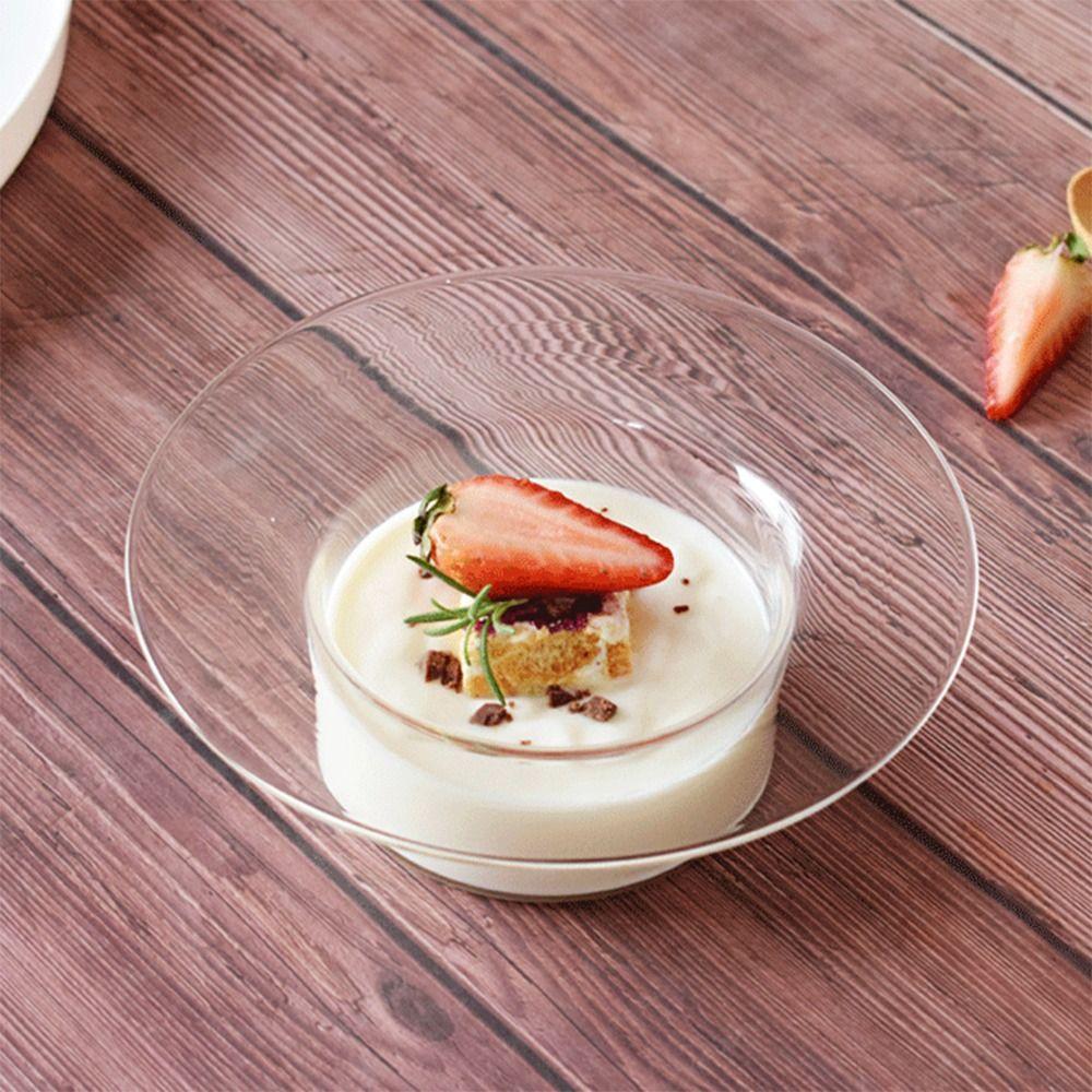 Decorative Glass Bowl Transparent Fruit Salad Plate Home Decoration Yogurt Bowl  Milk Water