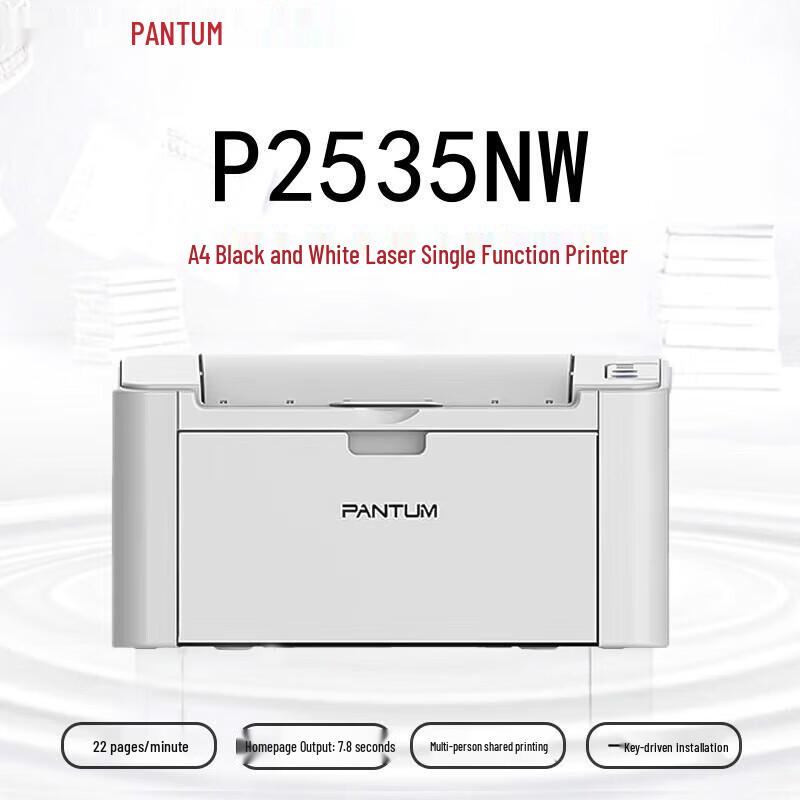 

Pantum P2535nw A4 Black & White Laser Printer CN plug (adapter included)