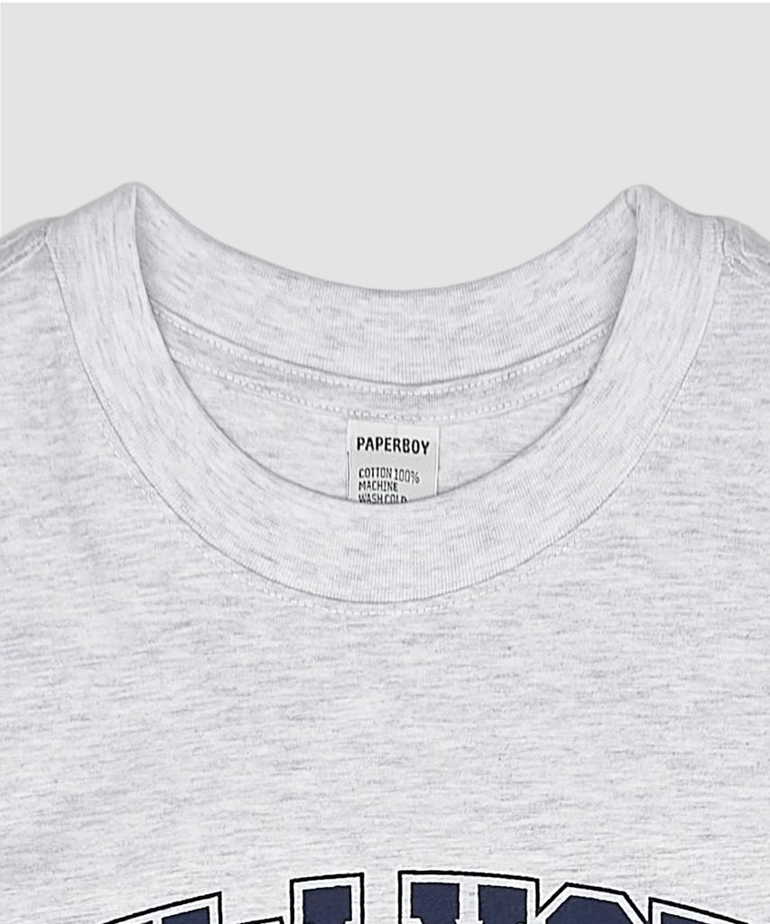 PAPERBOY New York Short Sleeve T-Shirt - White Melange