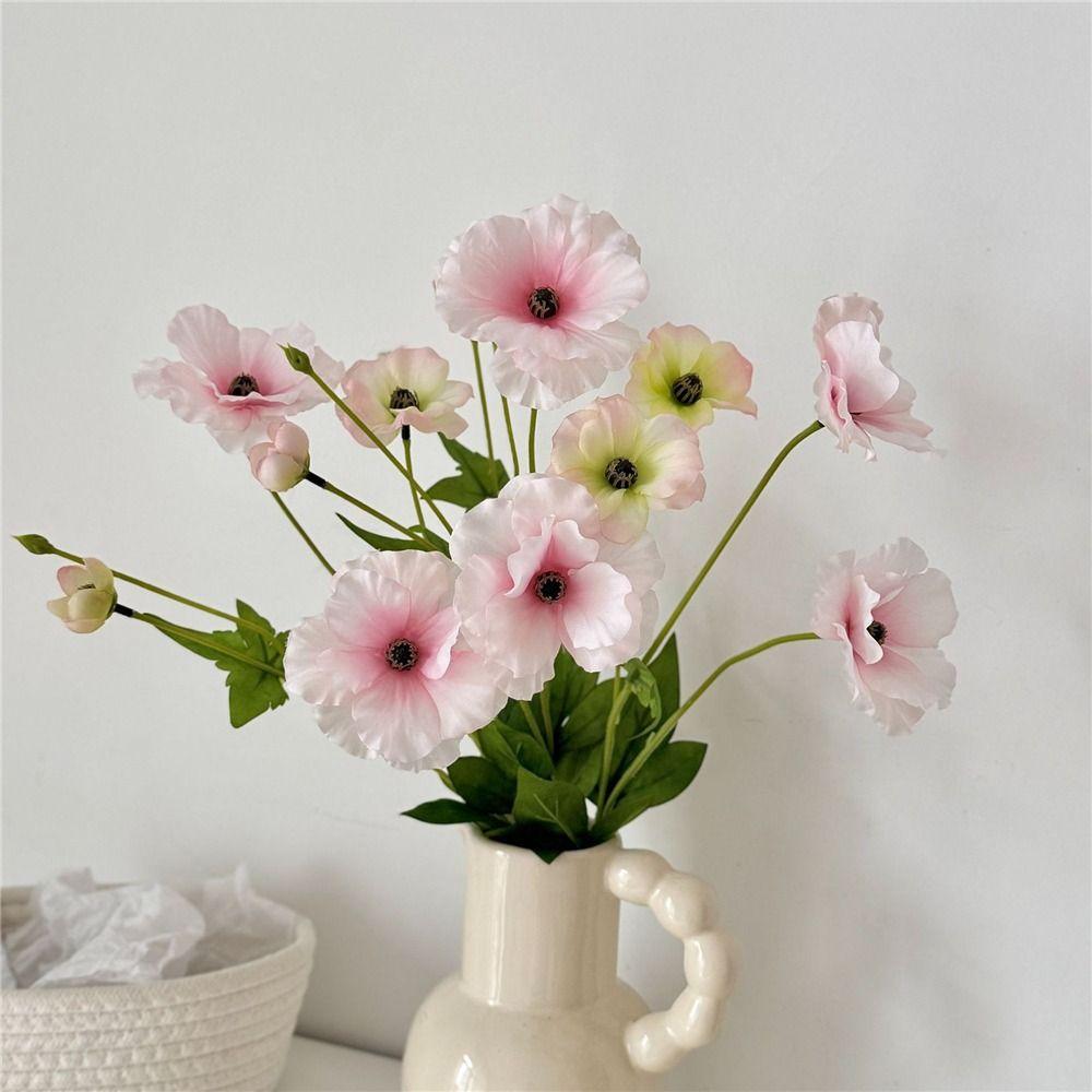 Silk Flower Fake Flower Bouquet 3 Head Wedding Flowers Decor Photo Props  Indoor and Outdoor