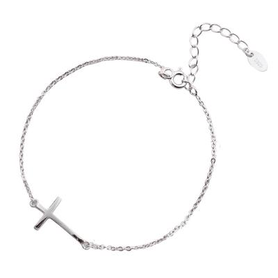 925 Sterling Silber Kreuz Charm Armband & Armreif Für Frauen Hochzeit Schmuck Zubehör Sl006