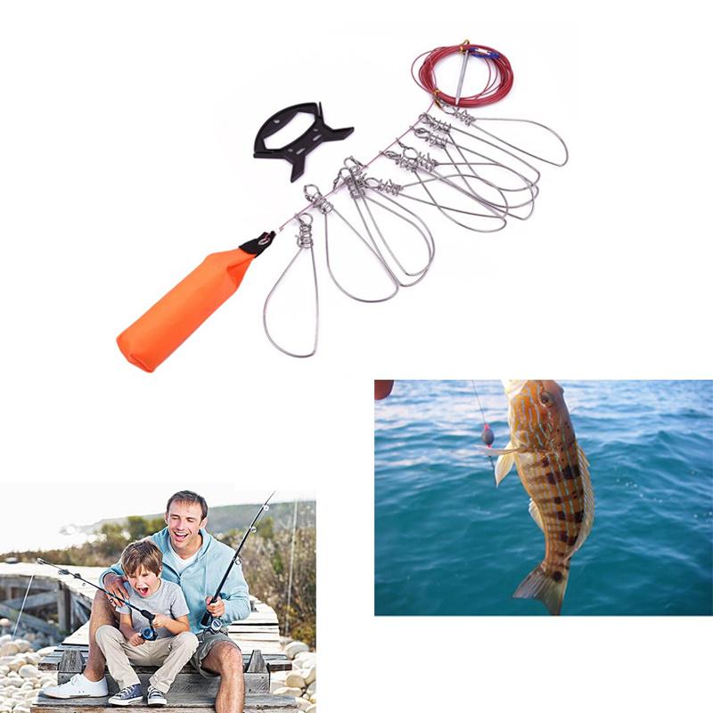 Buy Stainless Steel 5/10 Snaps Stainless Steel Fish Stringer Rope ...
