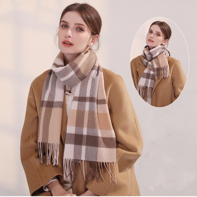 Women's Fashion Scottish Style Tartan Warm Scarf Plaid Soft Long Wrap Shawl Christmas Valentine's Day for Girlfrend Wife Mom